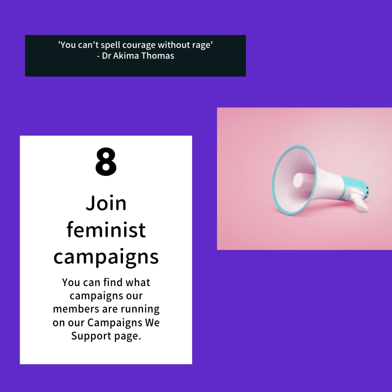 Join feminist campaigns